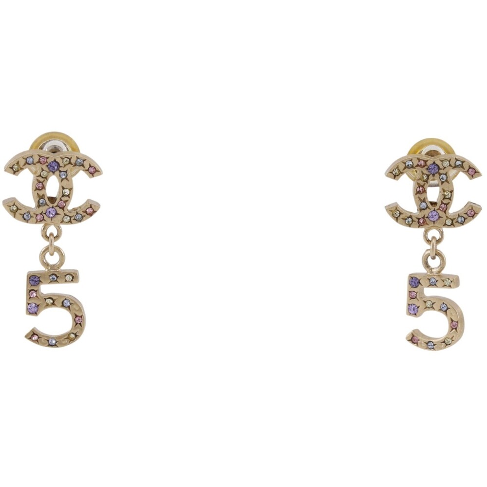 Chanel No.5 CC Chain Drop Metal and Enamel